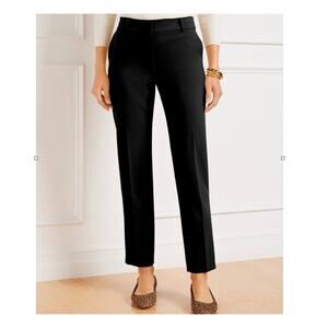 Talbots Women's Hampshire Ankle Black Velvet Pants 14W Elastic Sides Holiday